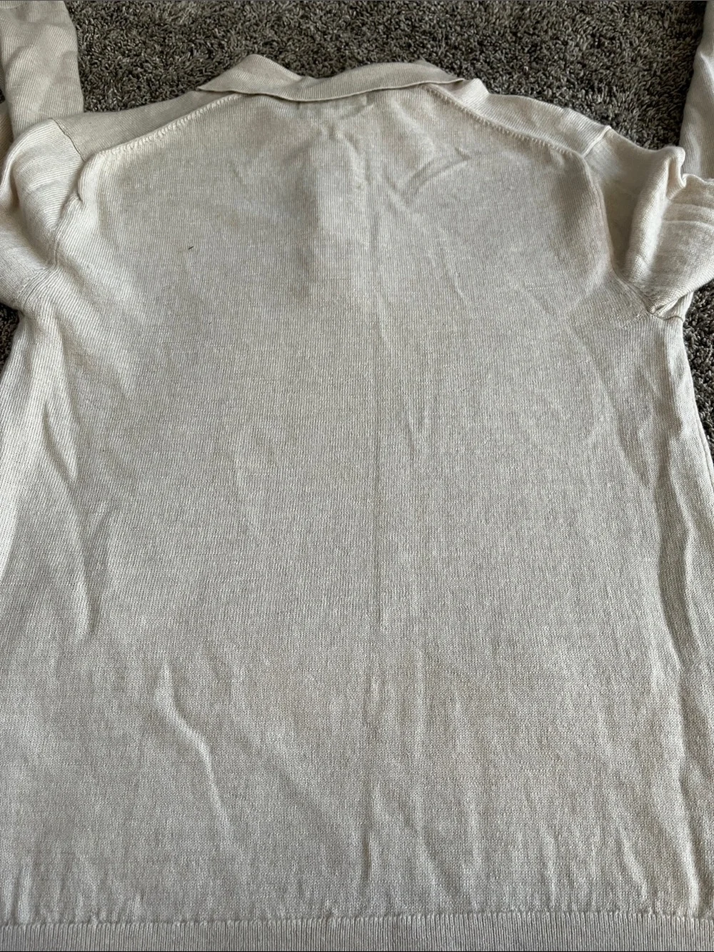 Banana Republic Men’s Long-Sleeve Polo — Light Beige. Very good condition.
